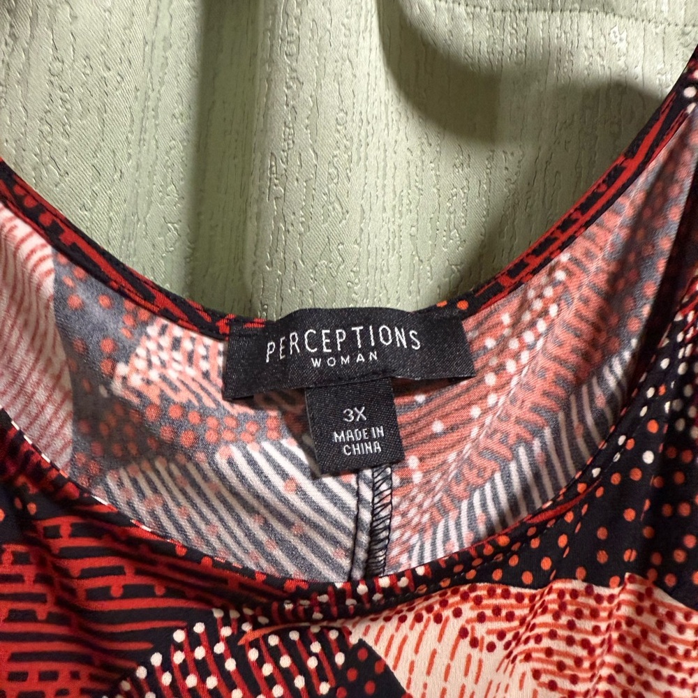 Red Patterned Dress with Jacket - Picture 8 of 16
